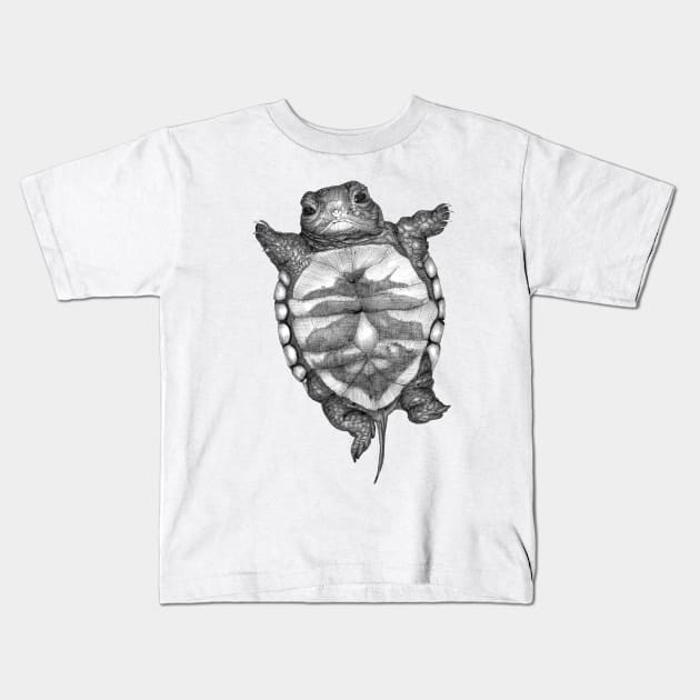 Little Turtle Kids T-Shirt by ECMazur